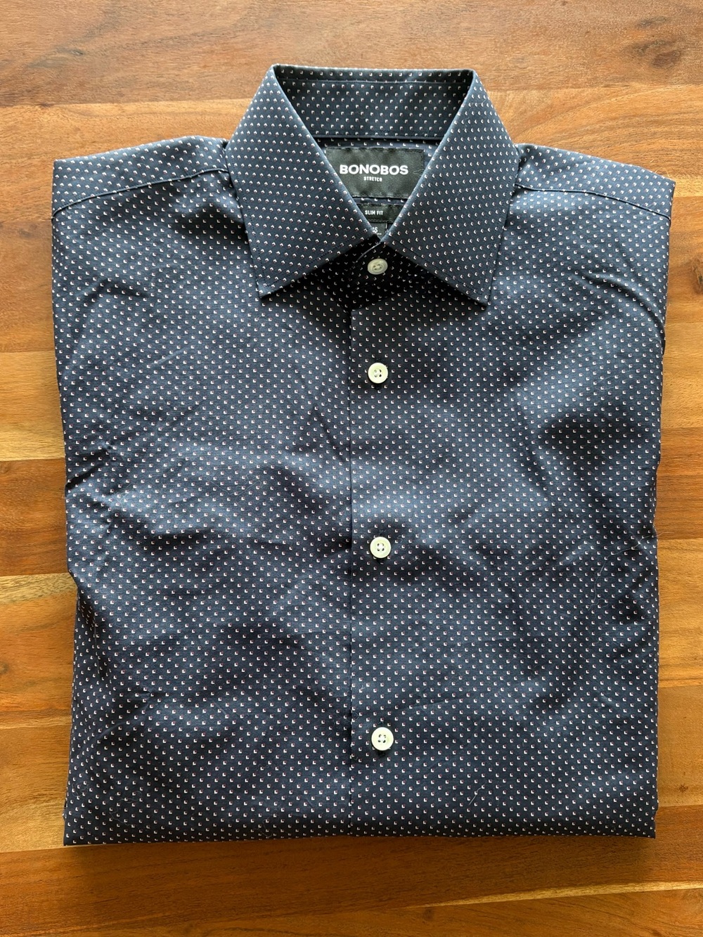 Bonobos Navy Patterned Dress Shirt